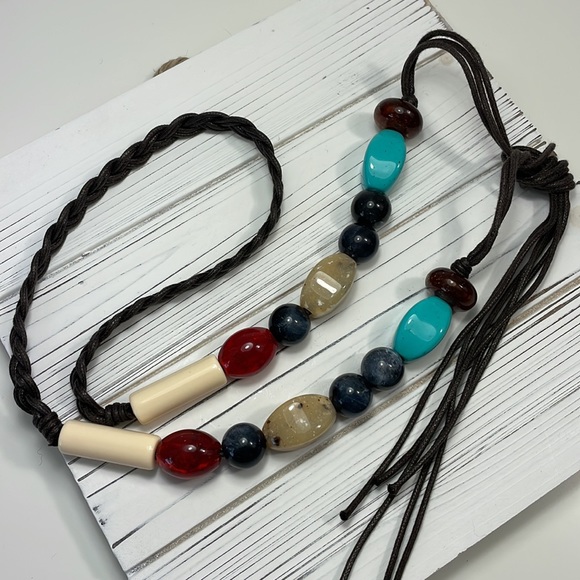 Hips boho belt ajustable waist, beaded belt - Picture 2 of 9